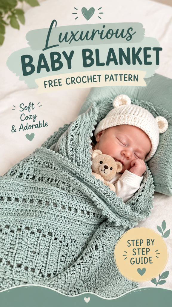 Lux Bamboo Baby Blanket Crochet Pattern for Cozy Handmade Nursery Decor