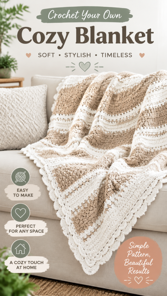 Neutral Crochet Baby Blanket Pattern for a Cozy Nursery Gift