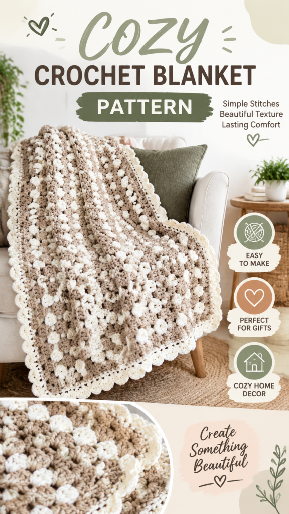 Soft Baby Blanket Crochet Pattern  Cozy Beginner-Friendly Granny Stitch
