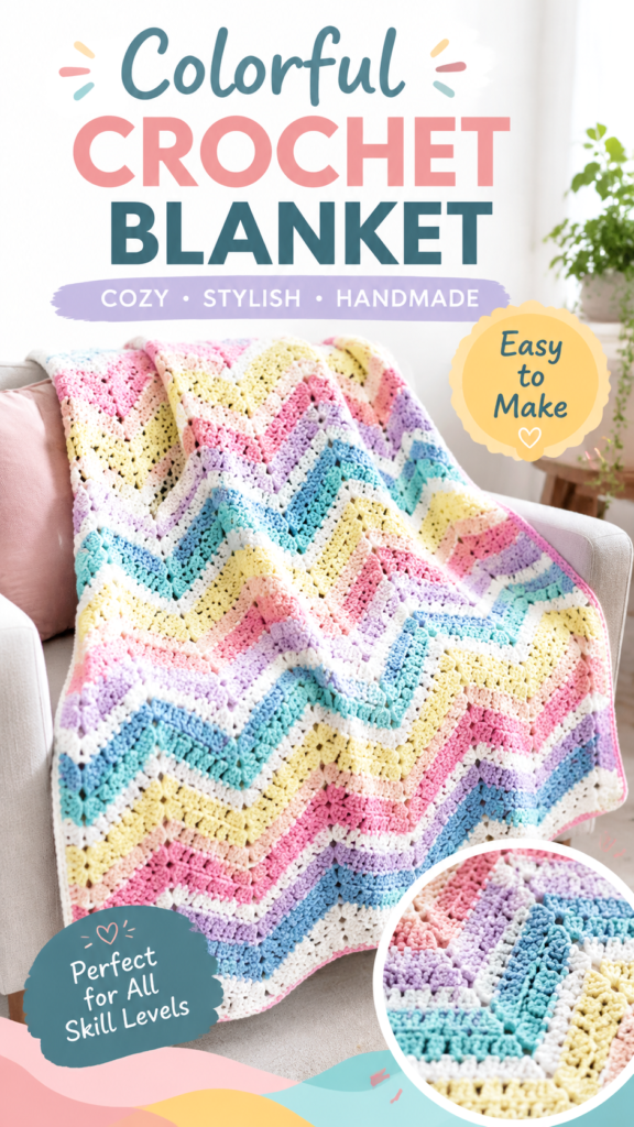 Pastel Star Crochet Baby Blanket Pattern  Handmade Nursery Baby Gift Idea