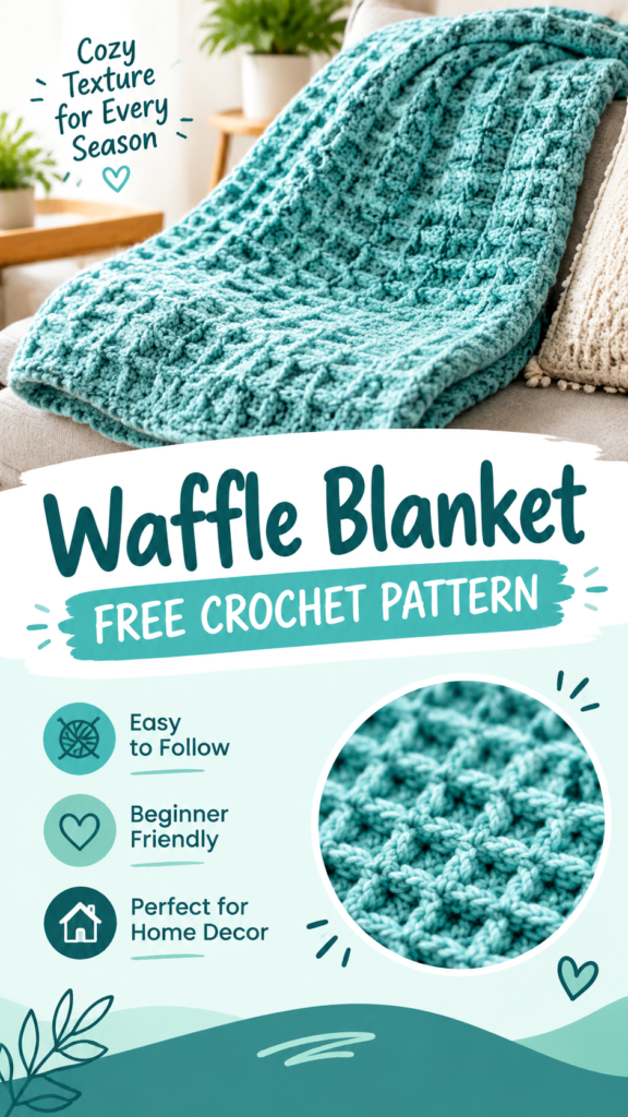 Easy Waffle Stitch Crochet Baby Blanket Pattern – Cozy Free Crochet Design